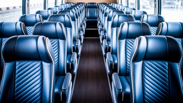 55 passenger charter bus inside san marcos