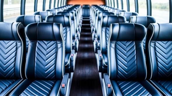 56 passenger charter bus inside san marcos